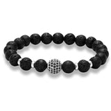 Bracelet Perles Volcanique Homme en Pierre - Mon Bracelet Homme