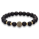 Bracelet Perles Volcanique Homme en Pierre - Mon Bracelet Homme