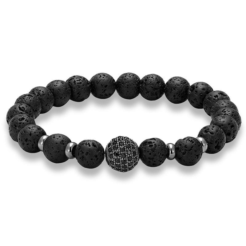 Bracelet Perles Volcanique Homme en Pierre - Mon Bracelet Homme