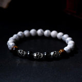 Bracelet Pierre de Lave avec Crâne - Mon Bracelet Homme
