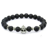 Bracelet Pierre de Lave Casque de Gladiateur en Perle