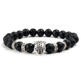 Bracelet Pierre de Lave Léopard Sauvage en Perle - Mon Bracelet Homme
