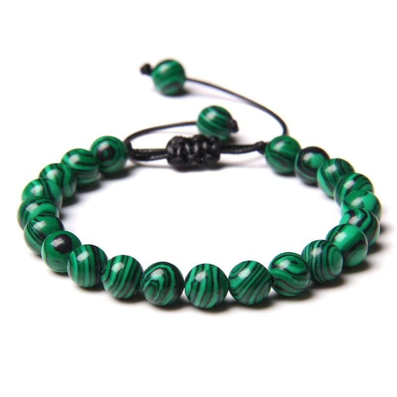 Bracelet Pierre De Malachite Réglable pour Homme en Perles - Mon Bracelet Homme