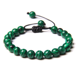 Bracelet Pierre De Malachite Réglable pour Homme en Perles - Mon Bracelet Homme