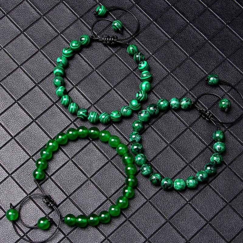 Bracelet Pierre De Malachite Réglable pour Homme en Perles - Mon Bracelet Homme