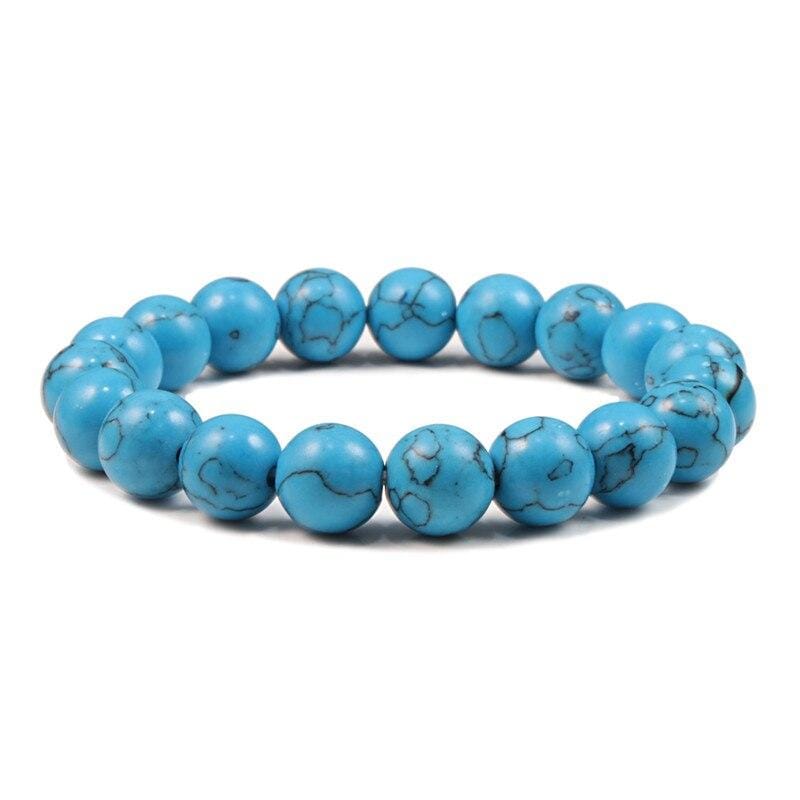 Bracelet Pierre Turquoise Véritable Pour Homme (Perle) - Mon Bracelet Homme