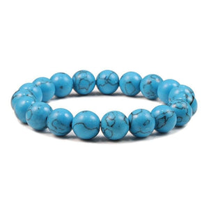 Bracelet Pierre Turquoise Véritable Pour Homme (Perle) - Mon Bracelet Homme
