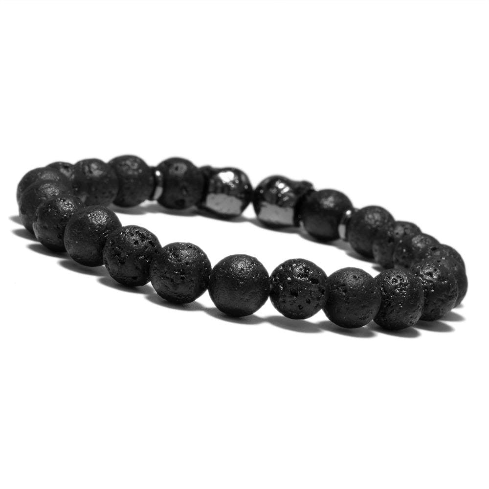 Bracelet Pierres de Lave Homme Crâne - Mon Bracelet Homme