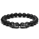 Bracelet Pierres de Lave Homme Crâne - Mon Bracelet Homme