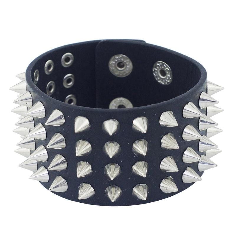 Bracelet Pique Gothique en Cuir - Mon Bracelet Homme