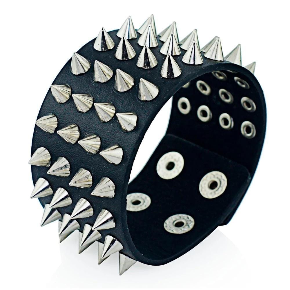 Bracelet Pique Gothique en Cuir - Mon Bracelet Homme