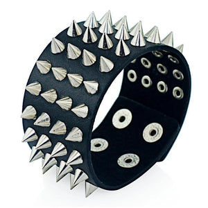Bracelet Pique Gothique en Cuir - Mon Bracelet Homme