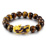 Bracelet Pixiu Chinois Homme en Oeil de Tigre en Perle