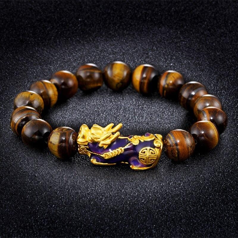 Bracelet Pixiu Chinois Homme en Oeil de Tigre en Perle - Mon Bracelet Homme