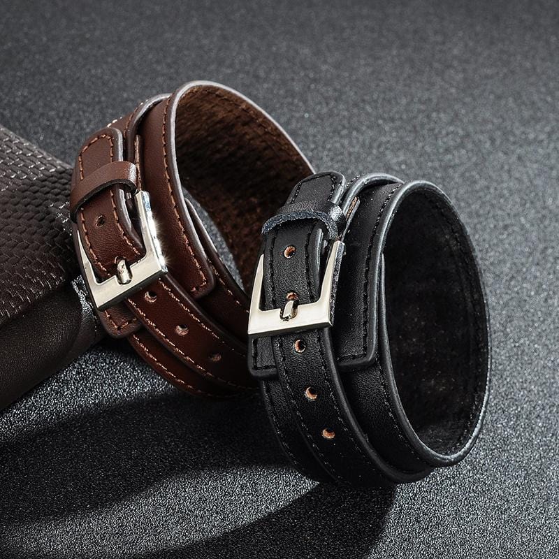 Bracelet Poignet de Force en Cuir - Mon Bracelet Homme