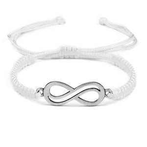 Bracelet Porte-Bonheur Infini Blanc Tressé en Corde - Mon Bracelet Homme