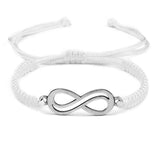 Bracelet Porte-Bonheur Infini Blanc Tressé en Corde - Mon Bracelet Homme