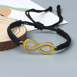 Bracelet Porte-Bonheur Infini Noir Tressé en Corde - Mon Bracelet Homme