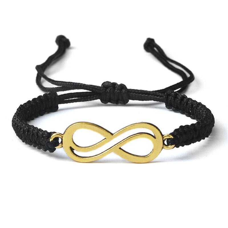 Bracelet Porte-Bonheur Infini Noir Tressé en Corde - Mon Bracelet Homme