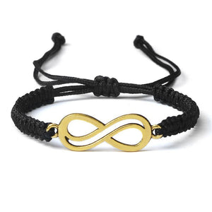 Bracelet Porte-Bonheur Infini Noir Tressé en Corde - Mon Bracelet Homme