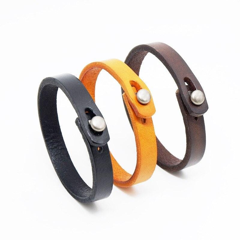 Bracelet Réglable Discret En Cuir Véritable Pour Homme - Mon Bracelet Homme