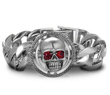 Bracelet Chic Argent Tête De Mort Strass | Mon Bracelet Homme