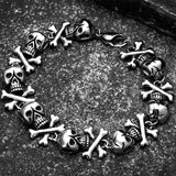 Bracelet Tête de Mort Pirate en Acier