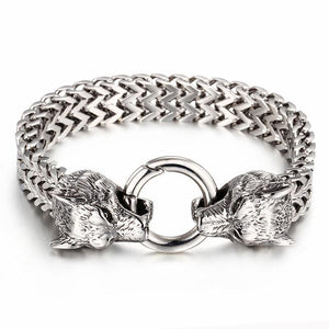 Bracelet Viking Geri et Freki Loup d'Odin