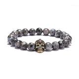 Bracelet Tête De Mort En Pierres Semi Precieuses | Mon Bracelet Homme