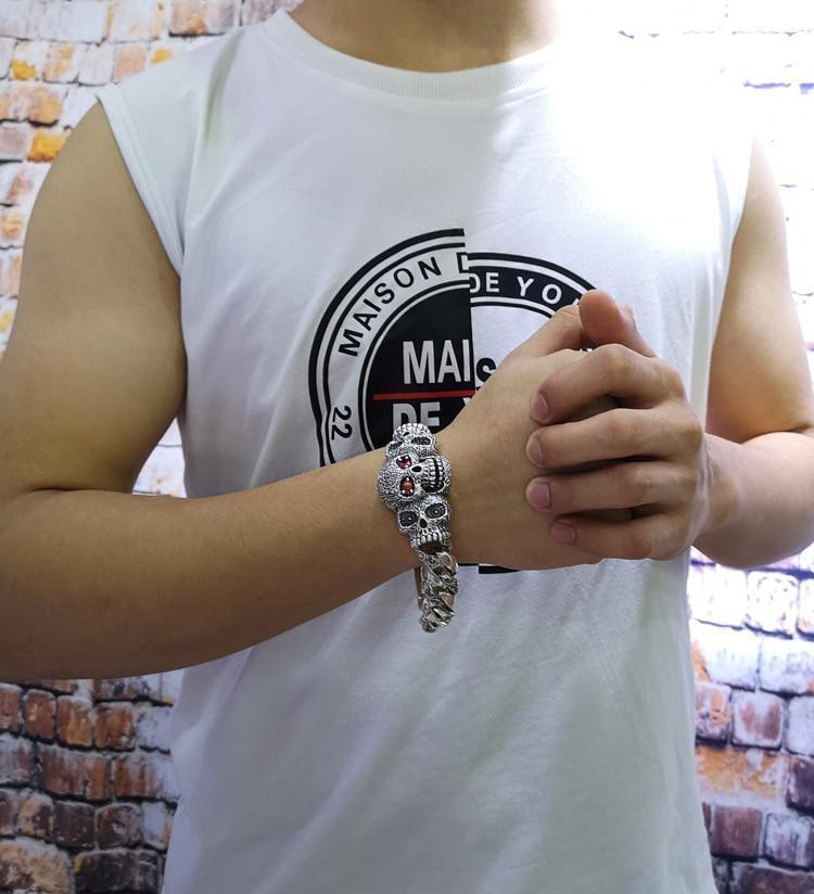 Bracelet Tête De Mort Luxe | Mon Bracelet Homme