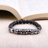 Bracelet Tête de Mort en Perles Naturelles | Mon Bracelet Homme
