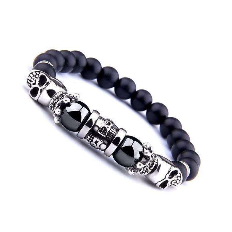 Bracelet Tête de Mort en Perles Naturelles | Mon Bracelet Homme