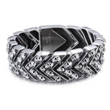 Bracelet Biker Tête de Mort Homme en Acier | Mon Bracelet Homme