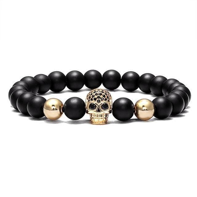 Bracelet Tête De Mort Shamballa en Perles-Mon Bracelet Homme