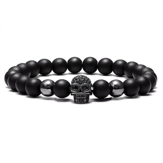 Bracelet Tête De Mort Shamballa en Perles-Mon Bracelet Homme