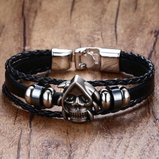 Bracelet Cordon Tête de Mort | Mon Bracelet Homme