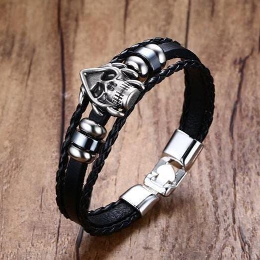 Bracelet Cordon Tête de Mort | Mon Bracelet Homme