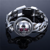 Bracelet Chic Argent Tête De Mort Strass | Mon Bracelet Homme