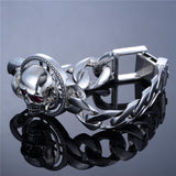 Bracelet Chic Argent Tête De Mort Strass | Mon Bracelet Homme