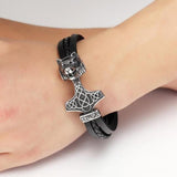 Bracelet Viking Loup en cuir