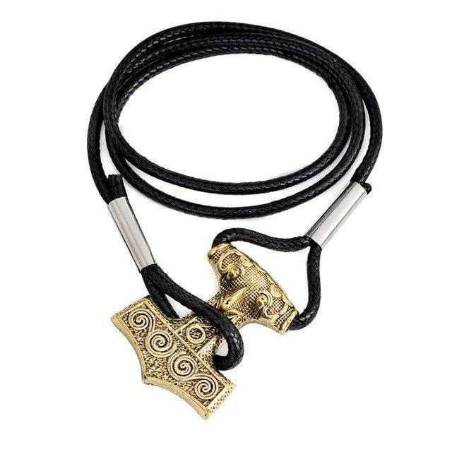 Bracelet Viking avec Motifs en Cuir-Mon Bracelet Homme