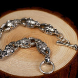 Bracelet Tête de Mort Taureau en Argent | Mon Bracelet Homme