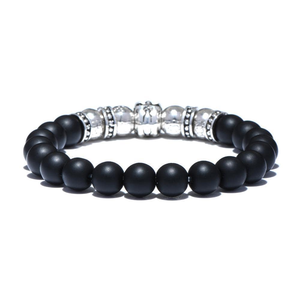 Bracelet Tête De Mort Homme Noir Mat | Mon Bracelet Homme