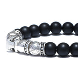 Bracelet Tête De Mort Homme Noir Mat | Mon Bracelet Homme
