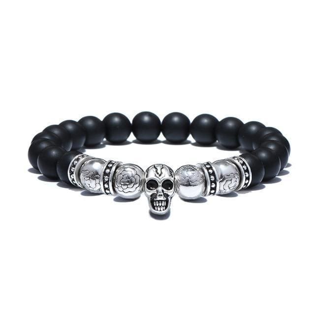 Bracelet Tête De Mort Homme Noir Mat | Mon Bracelet Homme