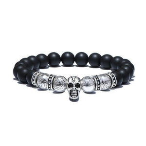 Bracelet Tête De Mort Homme Noir Mat | Mon Bracelet Homme