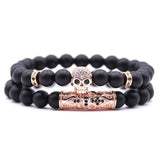 Bracelet Tête De Mort en Onyx-Mon Bracelet Homme