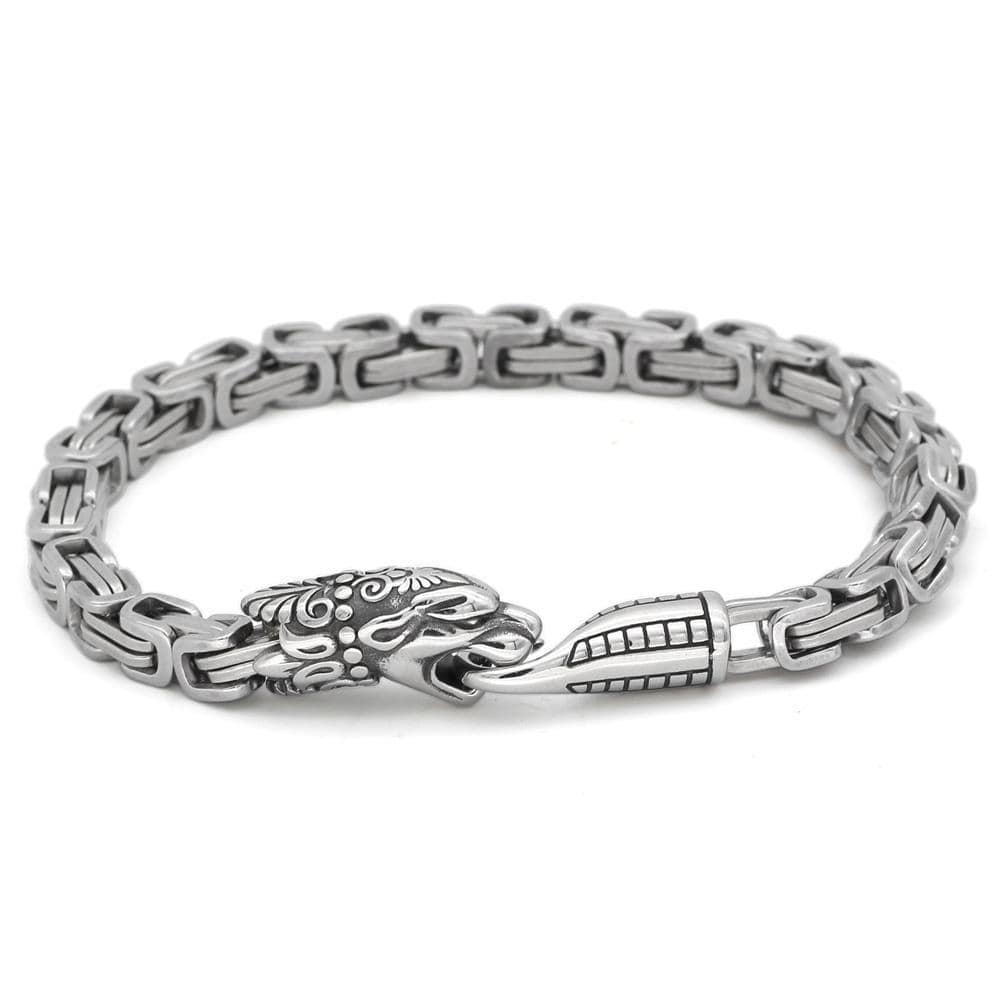 Bracelet Viking Argenté en Acier-Mon Bracelet Homme