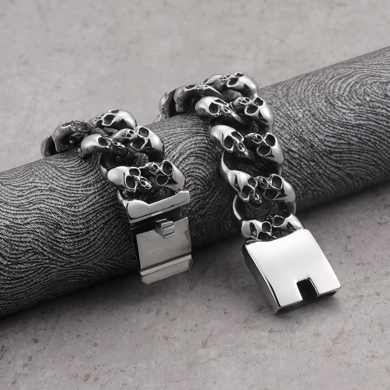 Bracelet Tête de Mort en Acier Inoxydable | Mon Bracelet Homme