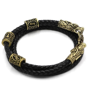 Bracelet Viking avec Tresse en Cuir